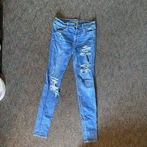 Ripped Blue Skinny Jeans